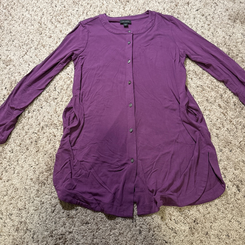 Women's J.Jill Purple WearEver Collection Cardigan XSP
